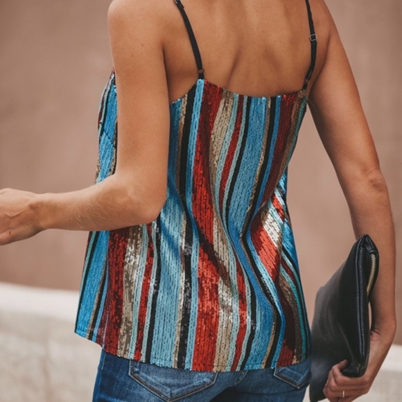 Vici Can't Stop Won't Stop Sequin Tank - Picture 2 of 3